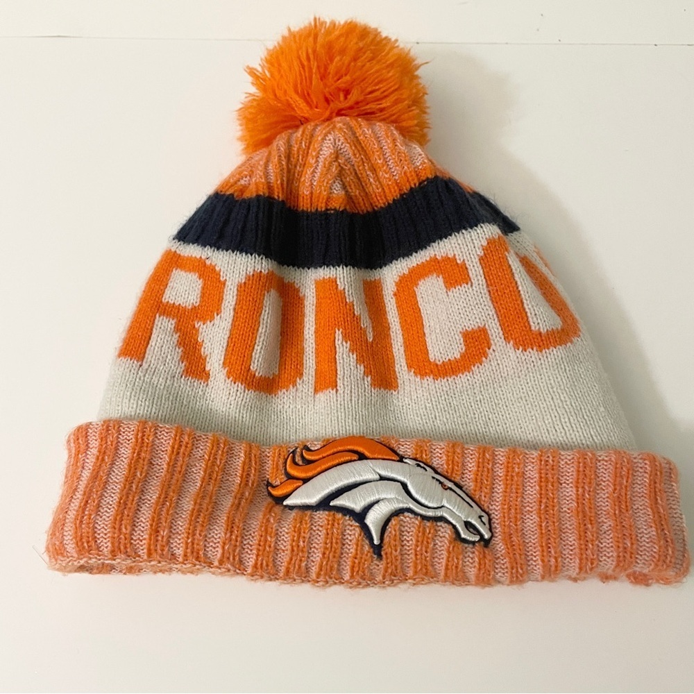 New Era Denver Broncos NFL Knit Pom Toque Beanie Fleece Lined